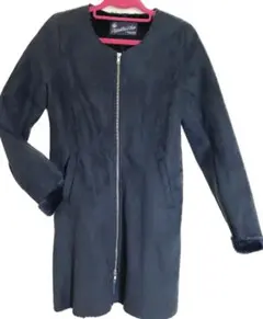 アーバンリサーチ サニーレーベル ロングコート ネイビー 裏ボア スエード S