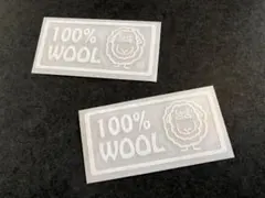 送料無料☆ 100%WOOL 02 ステッカー 中サイズ 2枚セット 白色