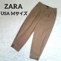 ZARA レディース　チノパン　テーパードパンツ ライトブラウン( USA/M)