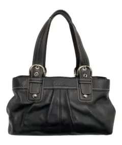 COACH トートバッグ ブラック レザー ヴィンテージ
