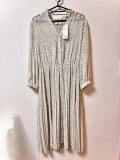 UNIQLO joy of print シフォンプリーツ７分丈袖ワンピース