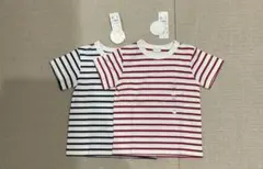 サイズ110cm 赤と白・白と紺 ストライプ Tシャツ