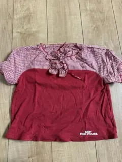 BABY PINK HOUSE 赤色　半袖　カットソー　L 130cm