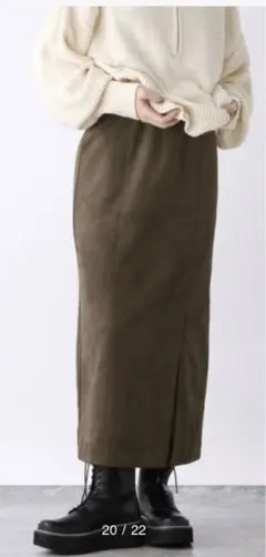 JEANASIS ヌバックライクナロースカート　Mサイズ　ブラウン