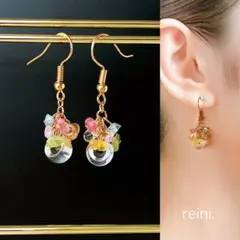 2色粒々ピアス イヤリング ハンドメイド