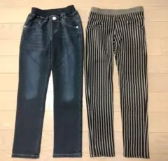 2枚セット　MPS他　裏起毛ストレッチパンツ　140 Right-on　暖パン