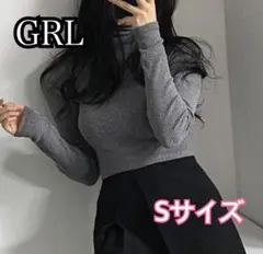 ハイネックリブニットトップス［Cu441］グレー