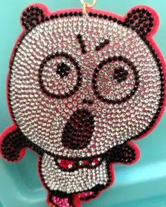 スタジオUG ラインストーンマスコット ラウンドワン キーホルダー　パンダ