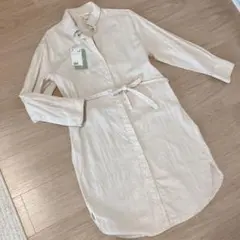 H&M リネンブレンド シャツワンピース ベージュ XS