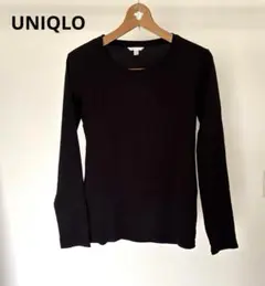 UNIQLOプレミアムコットン 黒 長袖Tシャツ L【美品✨️】