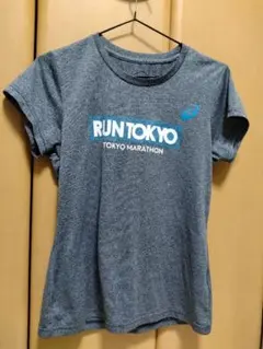 asics RUN TOKYO Tシャツ グレー　W's L