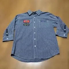 championストライプ 長袖シャツ パッチ付き