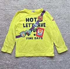 ミキハウス ホットビスケッツ 長袖Tシャツ 110 イエロー だまし絵 バッグ