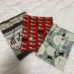ハンドメイド ブックカバー 3点セット 猫柄 USED