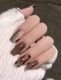 ブラウン系プレスオンネイル 24個入り