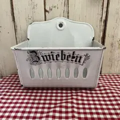 ドイツ アンティーク Zwiebeln ホーロー オニオンラック 琺瑯