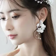 Stella bridal 淡水パール ブラン アンジュII ブライダル　ピアス