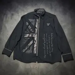 00's 平成 ギャル男 英字ロゴ ラメ ジップアップ y2k お兄系 3L