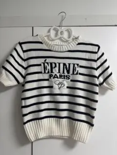 épine ボーダー 半袖 ニット