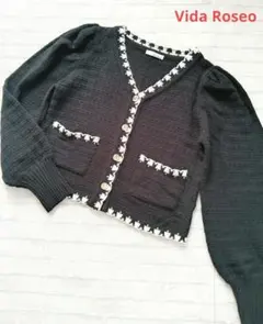Vida Roseo ヴィダ・ロゼオ 　ニットカーディガン　パフスリーブ