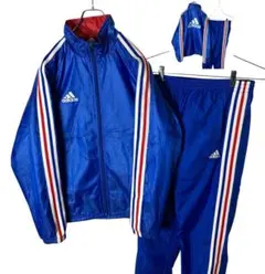 adidasでかロゴ×トリコロールカラーナイロンジャージセットアップ上下セット