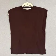 アンジェム　ブラウン ノースリーブ リブトップスのサムネイル
