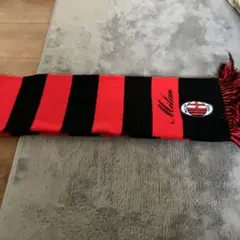 ACミラン 応援スカーフ 赤黒ストライプ
