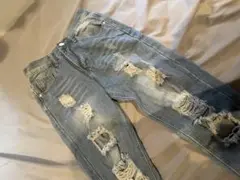 ダメージ加工スキニーデニム