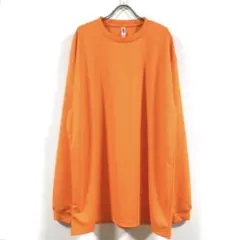 新品 スーパー ビッグ ドライ 長袖 Tシャツ 無地 メンズ オレンジ 4Lのサムネイル