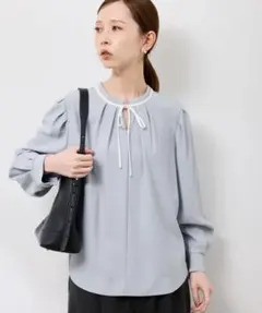 ROPEPICNIC 配色リボンブラウス