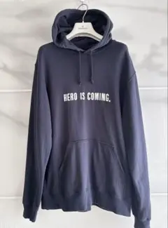 【希少】JRA 競馬 「HERO IS COMING.」ロゴ/パーカー/紺/L