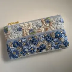 インド刺繍リボン　ミニポーチ