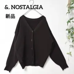 &. NOSTALGIA ハートボタンスポンジニットカーディガン ブラウン F