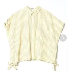 BEAMS HEART イエロー　ストライプ シャツ