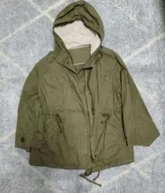 カーキ色フード付モッズコート