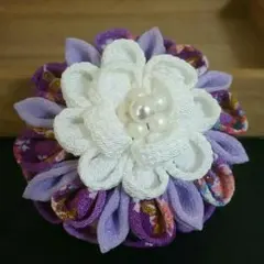 つまみ細工髪飾りヘアクリップ和風 着物に