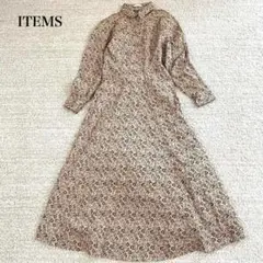 アイテムズ ロングシャツワンピース 花柄 フレア コットン100 フォーマル