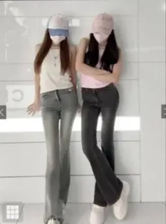 GRL ストレッチフレアデニムパンツ[cu535] ブラック M 値下げ不可‼️