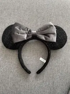 ミッキー耳カチューシャ 黒 リボン