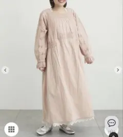 サマンサモスモス SamansaMos2 ローズ柄レーススクエアネックワンピース