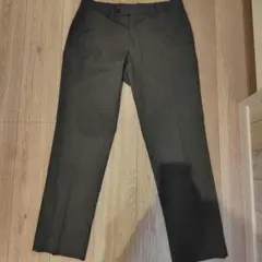 ダークグレー スラックス ストレート ストライプ