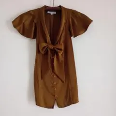 PAUL & JOE シルクブラウス ブラウン リボンのサムネイル