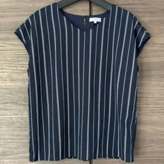 洋服の青山　ストライプ柄シフォンブラウス　Vネックのサムネイル