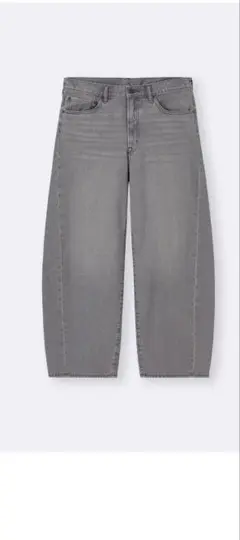 GU　バレルレッグジーンズ　30inch　GRAY
