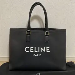 セリーヌ CELINE ホリゾンタルカバ トートバッグ ロゴ 黒 ブラック