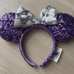 ミニーマウス風紫スパンコールカチューシャ