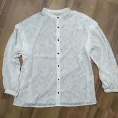 グローバルワーク ジャガードブラウス長袖 フリーサイズ アイボリー 未着用