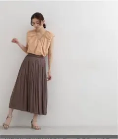 NATURAL BEAUTY BASIC [洗える]サテンギャザースカートのサムネイル
