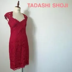 TADASHI SHOJI ノースリーブ レース ワンピース レッド - メルカリ