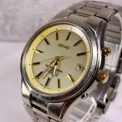 SEIKO セイコー 腕時計 ソーラー電波 ゴールド シルバー 稼働品 訳あり
